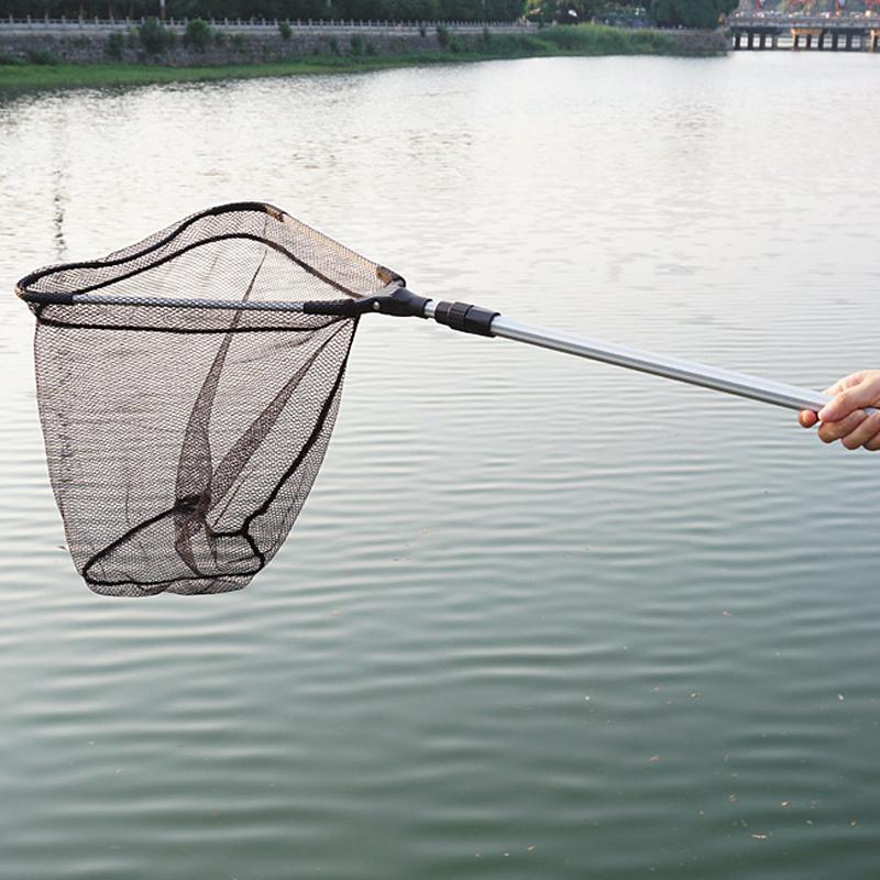Aluminum Alloy Net Telescopic Three Section Net Triangular Net Head Raft Fishing Fishing Fishing Net Bag Telescopic Folding