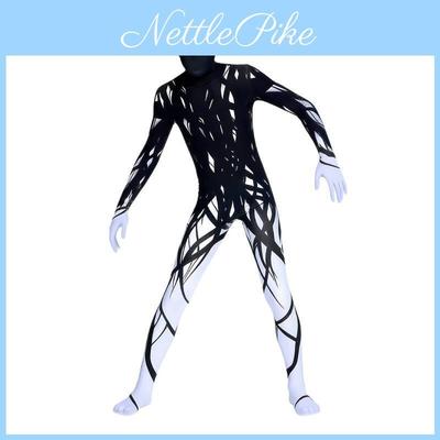 Hororový Halloweenský Zalgo Monstrum Cosplay Kostým s Červenýma Očima Pro Děti I Dospělé