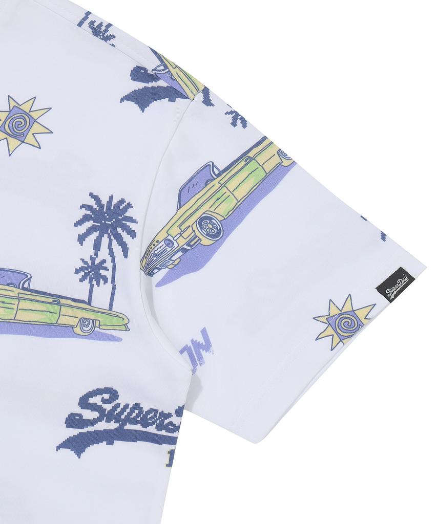 Syupeodeulai Street Surfer Pattern T-Shirt White