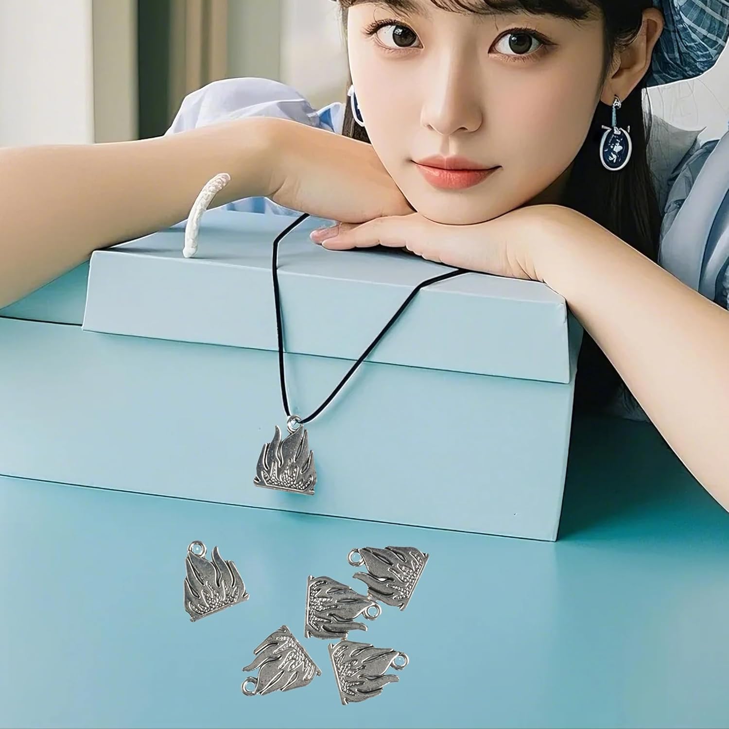 

100 шт. Подвески-пламя из античного серебряного сплава, Подвески-костер для кемпинга с петлей для изготовления украшений своими руками, Ожерелья, Серьги, Брелоки