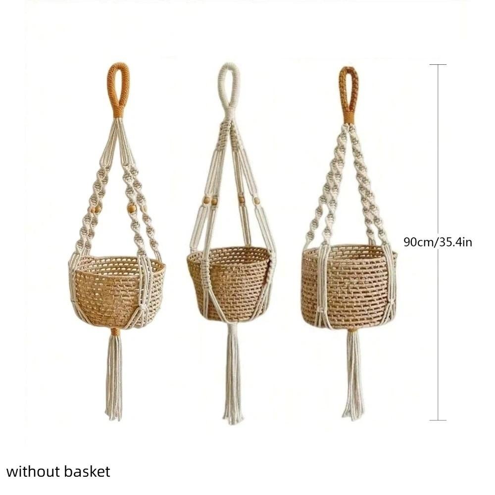 With Handmade Tassels Macrame Plant Hanger Net Wall Hanging Plant Pot Holder Flower Pots  Indoor