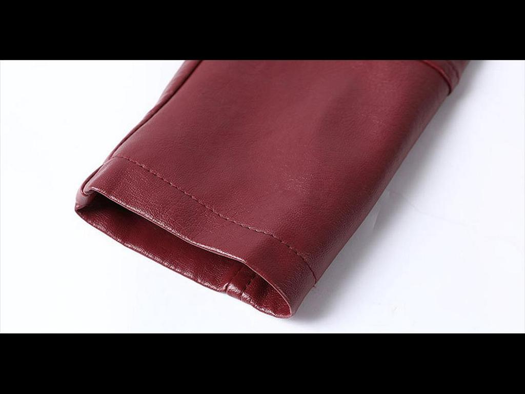 2024 PU Leather Plus Size Velvet-Lined Jacket for Middle-Aged & Elderly Women