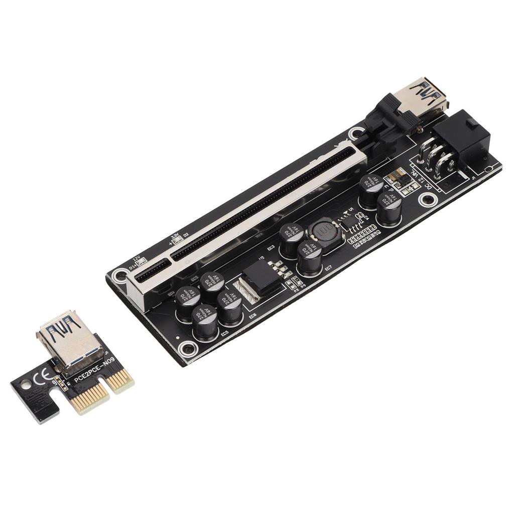 Riser Adapter Card 8 Excicon Capacitors Multi Layer Shielding Fixed Buckle PCIE Riser 1x to 16x