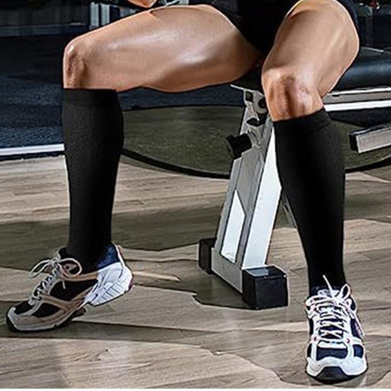 3 Pairs High Elastic Knee Length Compressed Socks for Sports Enthusiasts and Long Distances Traveling Fatigue Relief