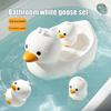 Bathtub Floating Toy Set for Kids, Mama And Baby Goose Sealable Bath Toy, Non Inflatable Soft Swimming Duck for Toddler
