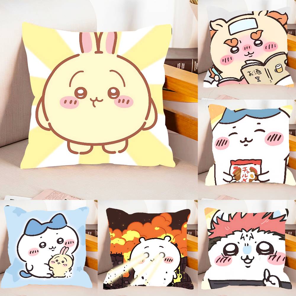CartoonCChiikawasCute Case Plush Fabric Soft Pillowcase Double Sided Print Cushion Cover Household Gifts