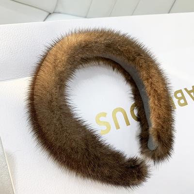 Heißer Verkauf Damen Luxus Winter Nerzfell Stirnbänder Hohe Qualität Echtes Fell Haarband Damen Mode Haarreif Felliges Geschenk
