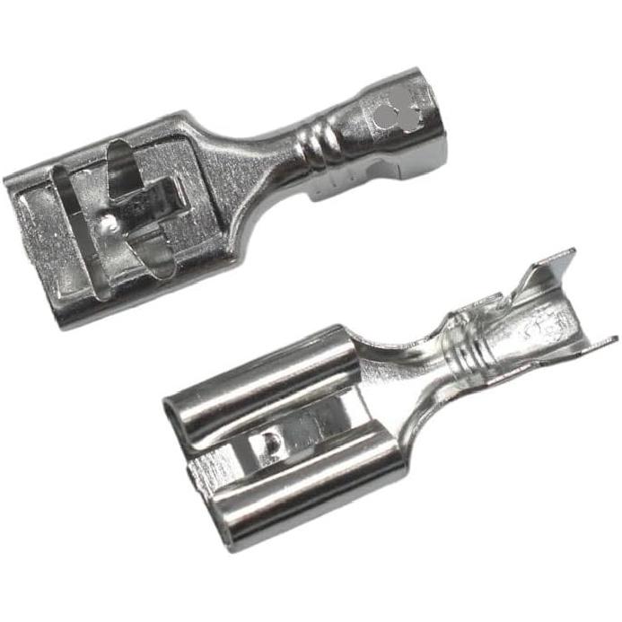 10Pcs 9.5mm Female Crimp Terminal 9.5 High Current Car Automotive Connector Spade Terminals for 2-4mm2 Cable(Nickel)