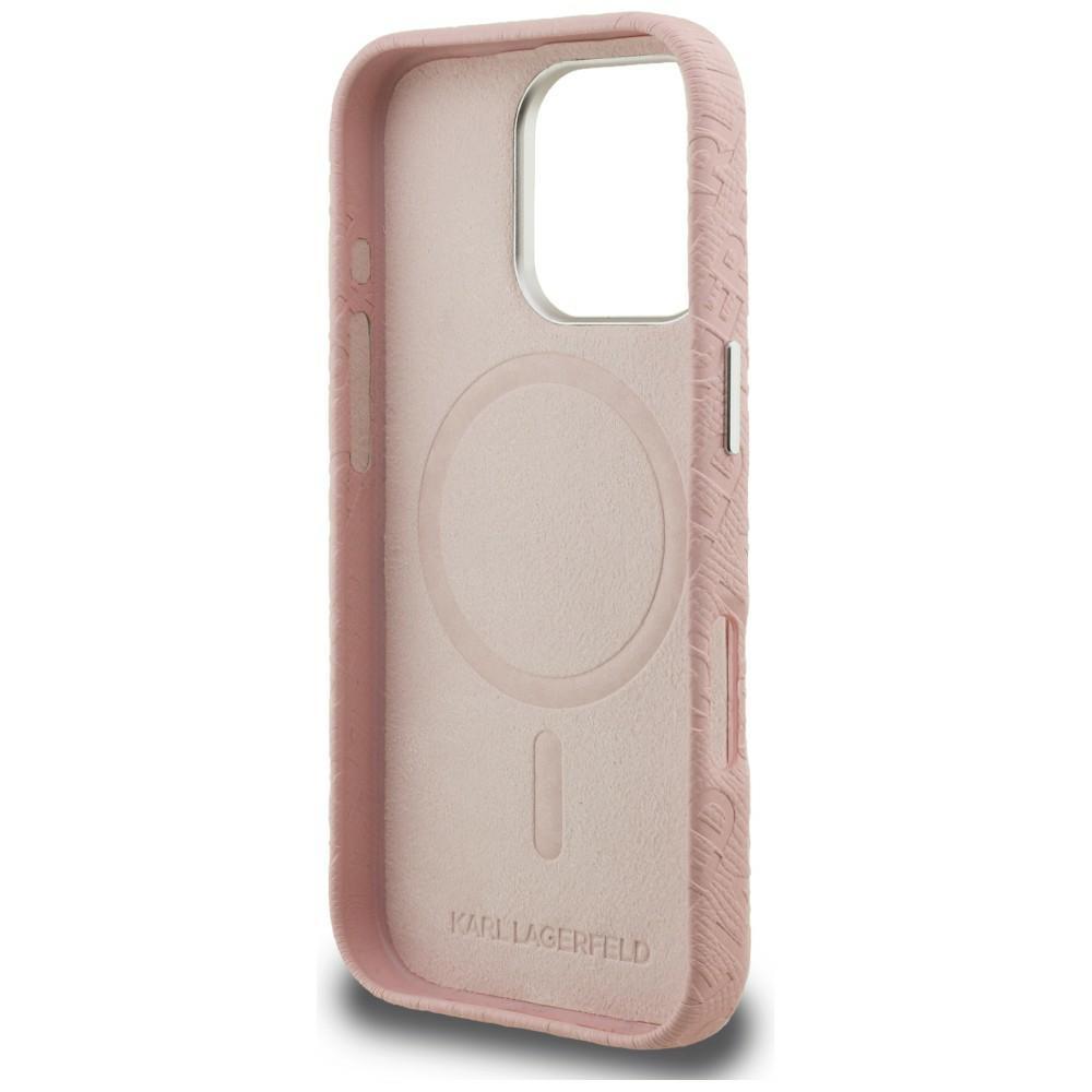Karl Lagerfeld FW Stamped Karl MagSafe Case for iPhone 16 Pro Max Pink