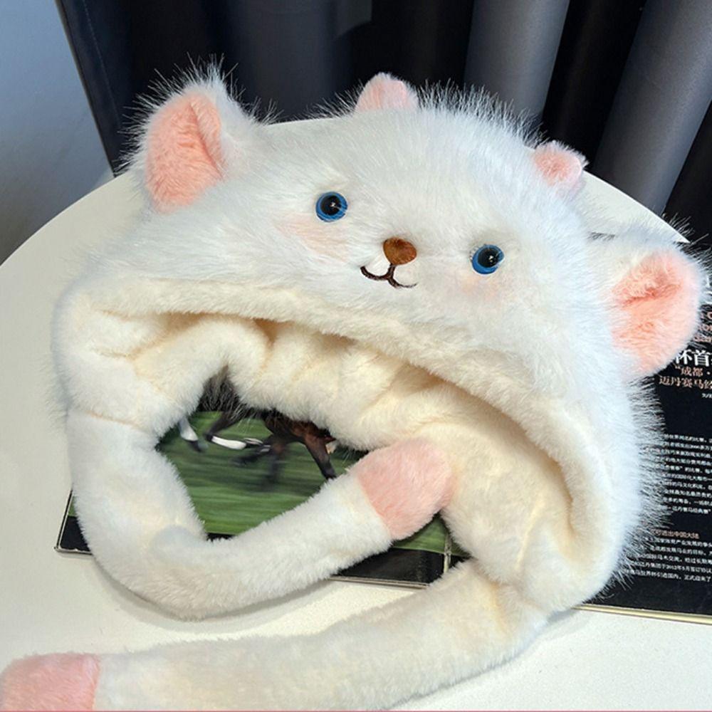 Anti-cold Lamb Ears Warmer Hat Sheep Fluffy Ear Protection Cap Cute Winter Plush Hat  Daily