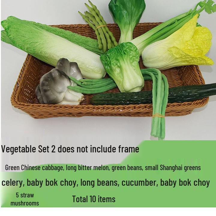 Artificial Vegetable Set: Eggplant, Cabbage, Cucumber, Celery, Spinach - Kitchen Decoration