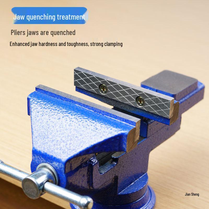 Universal Multi-Functional Bench Vise for Woodworking - Small, Flat Jaw Workbench Vise