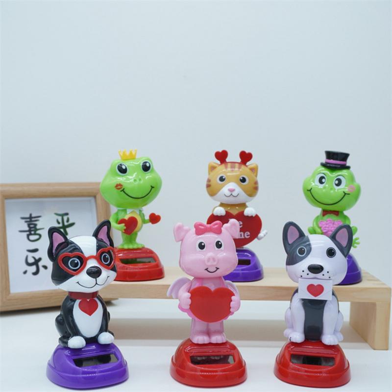 Solar Dancing Toys Decorative Animal Dashboard Ornament Valentine's Day Desk Ornament for Home Decor Car Dashboard Decor Figure