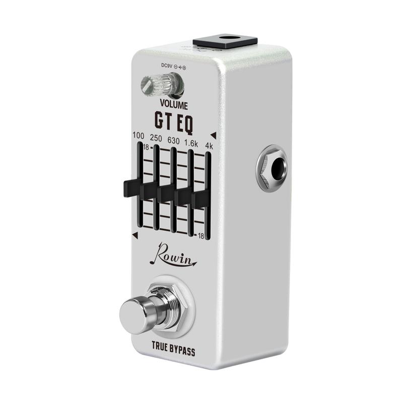 Rowin Guitar Equalizer Pedal 5-band Parametric EQ Guitar Effect Pedal Frequency Compensator ±18dB Range for Mini Size Pedal