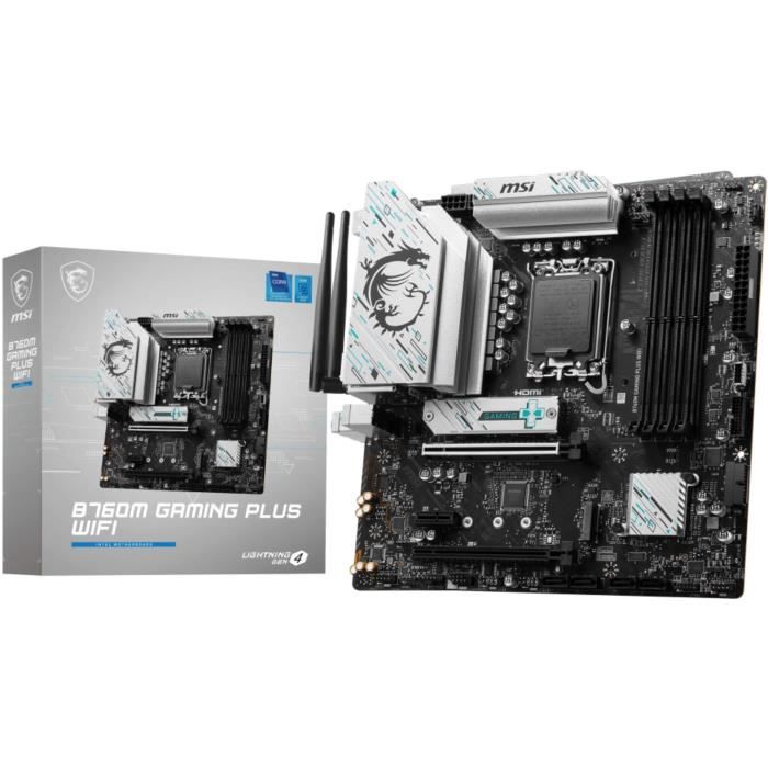 Placa-mãe - MSI - B760M GAMING PLUS WIFI Intel B760 LGA 1700 micro ATX