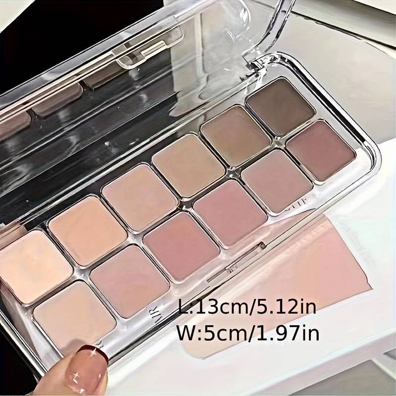 Paleta 12 kolorów cieni do powiek Nisko nasycona, matowa, brązowa, nude, paleta cieni do powiek, długotrwały makijaż oczu, prezent dla kobiet