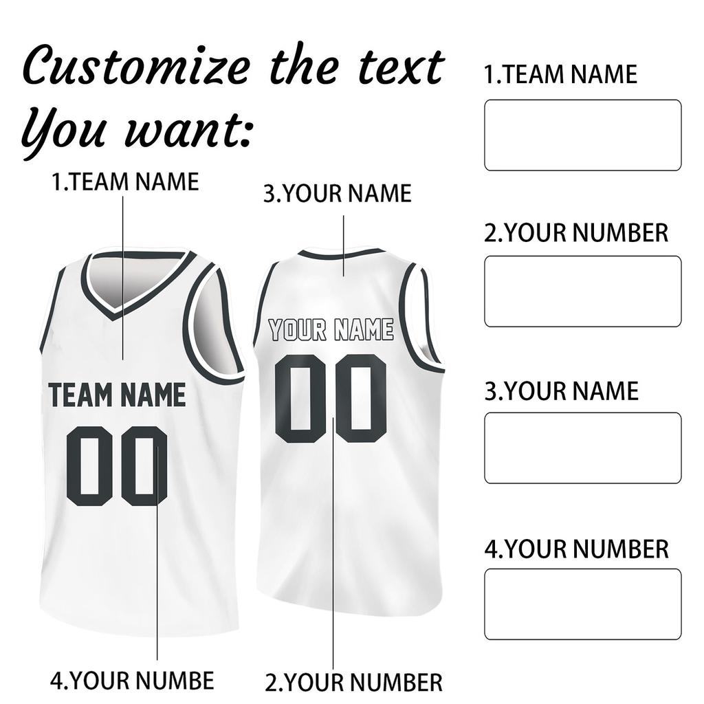 Custom Basketball Jerseys Personalized Printed Team Name & Number Sports Uniform For Men Women Youth