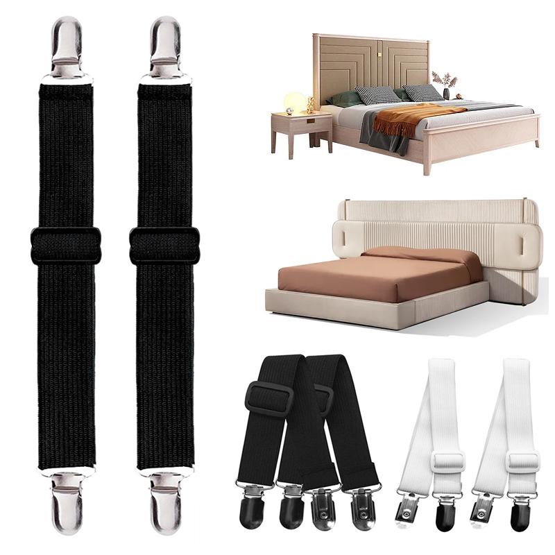 2pcs Adjustable Elastic Bed Sheet Clip Mattress Cover Corner Holder Clip Fasteners Straps Grippers Elastic Hook Sets