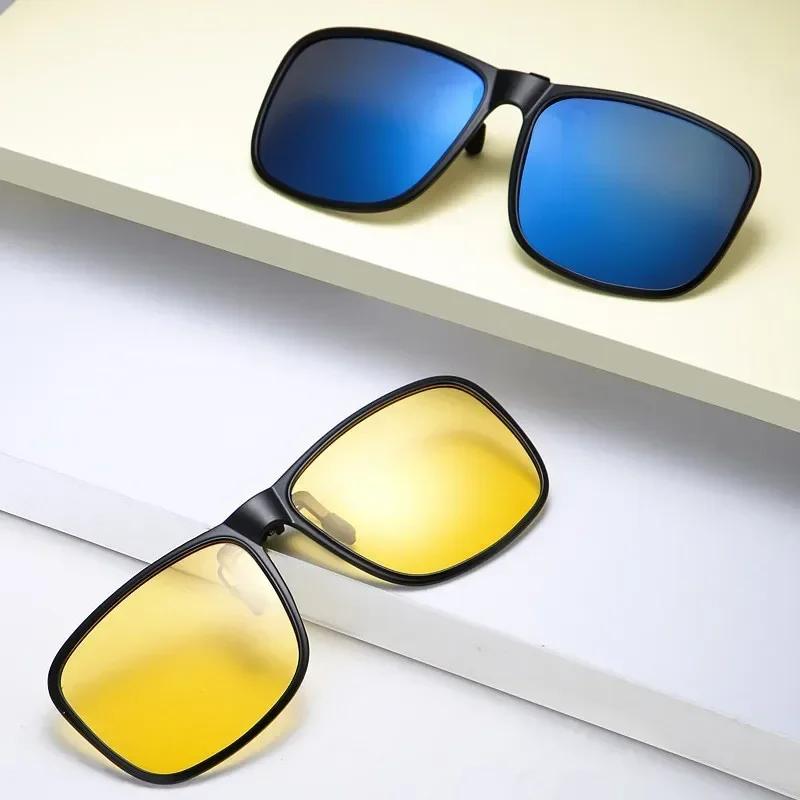 New Retro Clip-on Sunglasses TR90 Clip-on Eyewear Driving Sunglasses with Sunshade Lenses Eyeglasses Universal