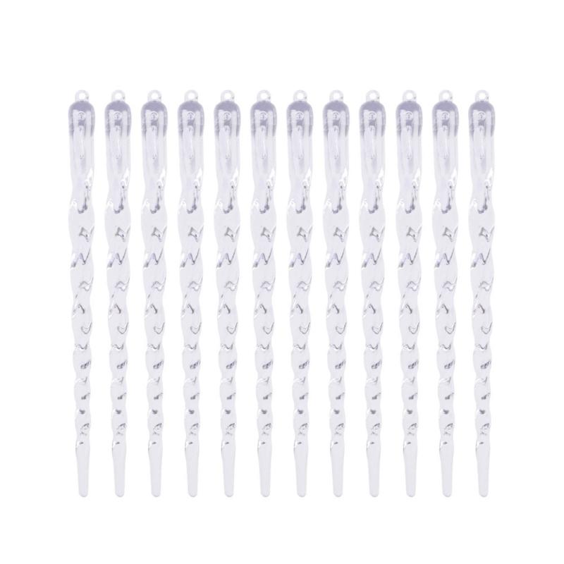 12PCS Icicle Christmas Tree Pendant Christmas Tree Hanging Decorations Tree Hanging Ornament Window Display Home Decors