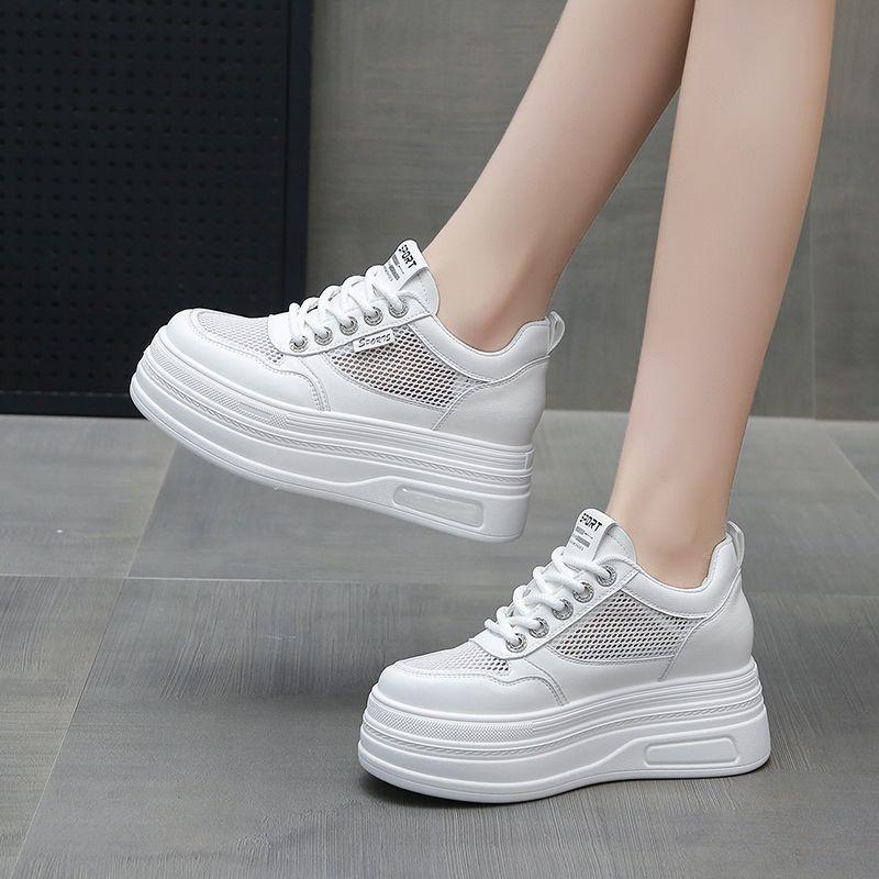 Casual Sports Shoes Lightweight Versatile Board Shoes New Spring Heightening Thick-soled White Shoes Women