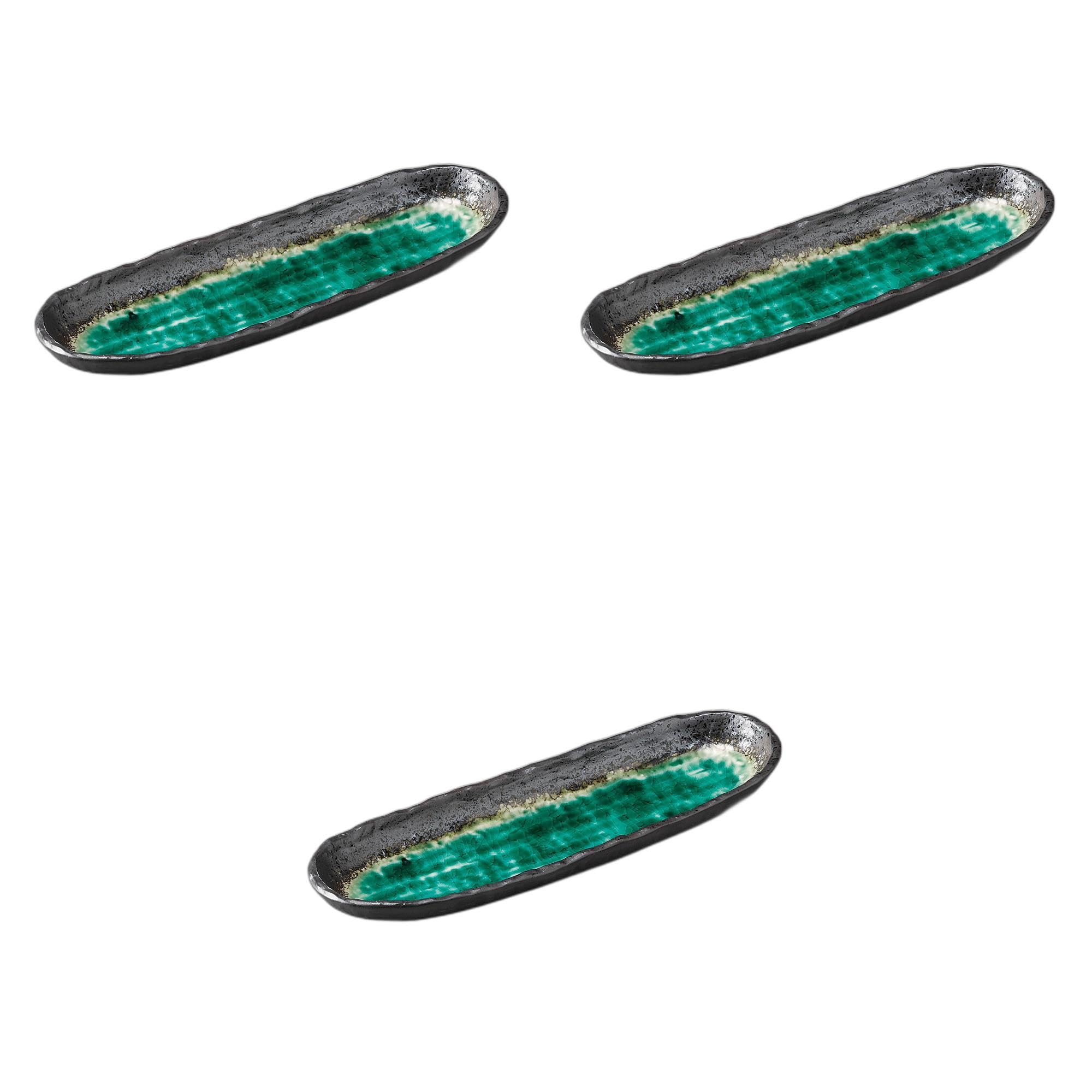 

Setomonohonpo Deep Sea Trays of x x Ceramic Long Plates (Set 3) [30 9.7 3cm]