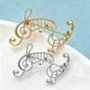 1Pcs Unisex 2-Color Elegant Music Lover Party Office Brooch Pin Metal Musical Note Brooches For Women Gifts