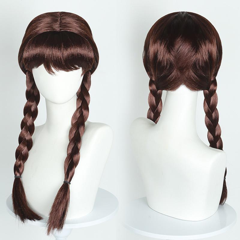Mittwoch Agnes DeMille Cosplay Perücke mit Doppelflecht Hochtemperatur-Seide für Cos Anime Fans
