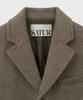 Satur Herringbone Wool Blend Single Blazer Brown