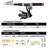 Telescopic Fishing Rod and Fishing Reel Combos Full Kit for Saltwater Freshwater