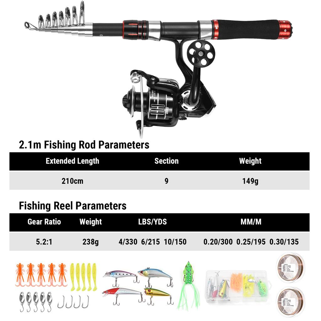 Seturi Combo Lansetă Telescopică și Mulinetă de Pescuit Kit Complet pentru Apă Sărată Apă Dulce