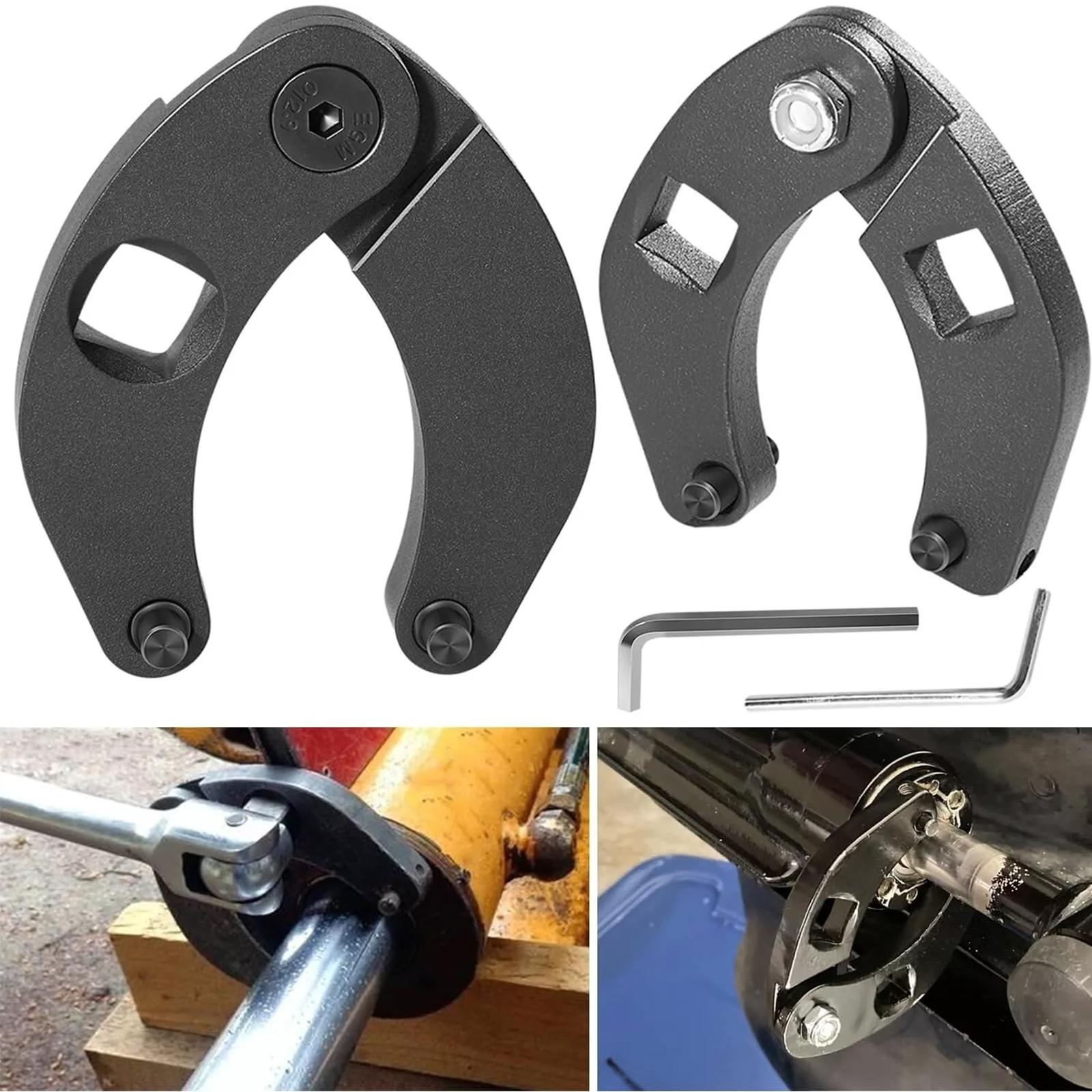 2pcs Universal Adjustable Wrench Gland Nut Spanner Wrench Tool for Construction Equipment Hydraulic Cylinders 1266 7463