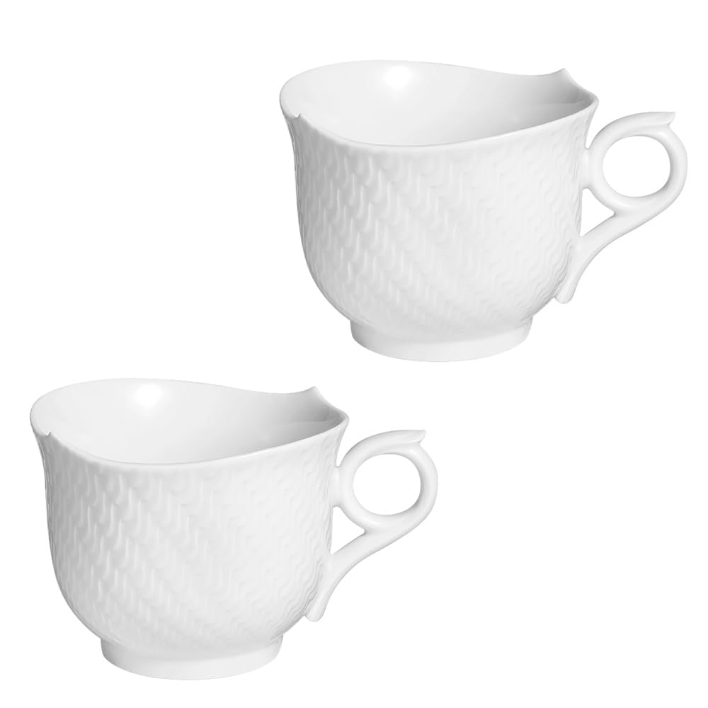 Meissen Pair of Mugs Perfect as a wedding or commemorative Porcelain Mugs [Officially Imported] "Wave Play, White" (GK/P2/67592/000000) mid-year gift,