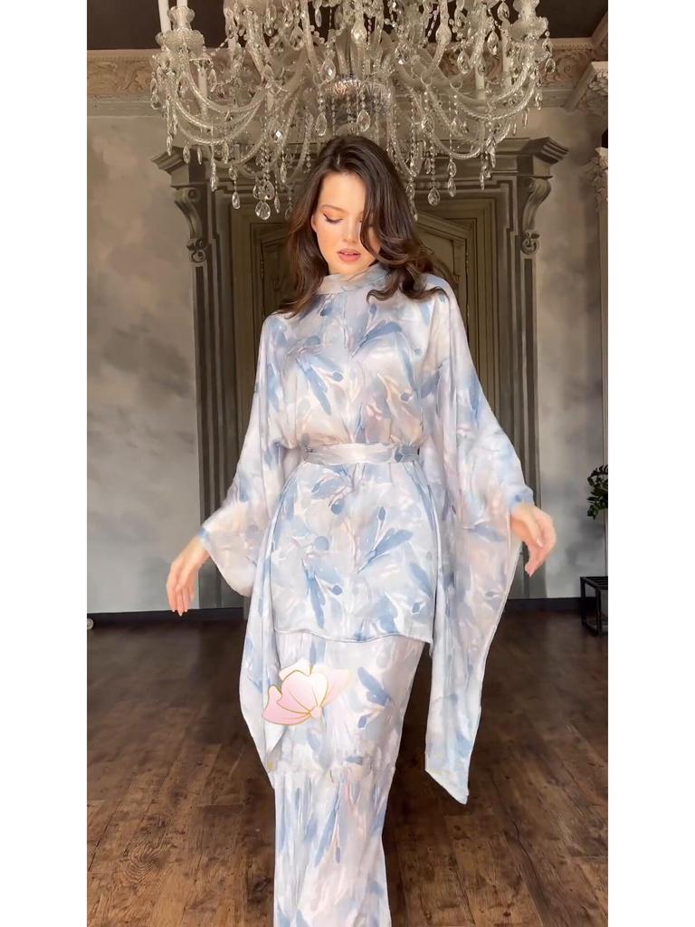 2024 European & American Women's High-End French Fashion Midi Skirt & Top Set