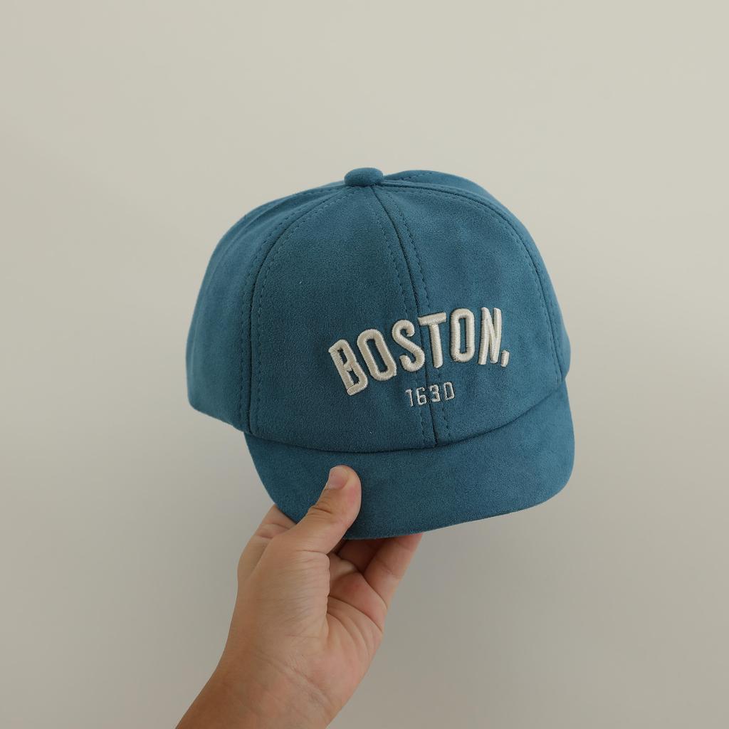 Korean Letter BOSTON Baby Baseball Cap Adjustable Embroidered Peaked Hat For Infant Autumn Soft Cotton Kids Boy Girl Sun Hats