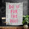 Retro Newspaper Pink Popular Quote Print Cartoon Tapestry Wall Hanging Decoration Household Home Decor