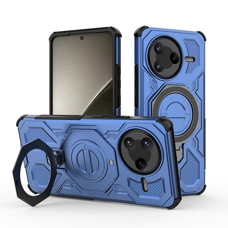 KEYSION Shockproof Magnetic Case for POCO F7 Pro 5G Upright Live Metal Ring Stand Phone Back Cover for Xiaomi POCO F7 Ultra 5G