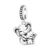Copper Embracing Elephant Animal Beads Original Pendants Bracelet Charm Jewelry Party Diy Trendy Gifts