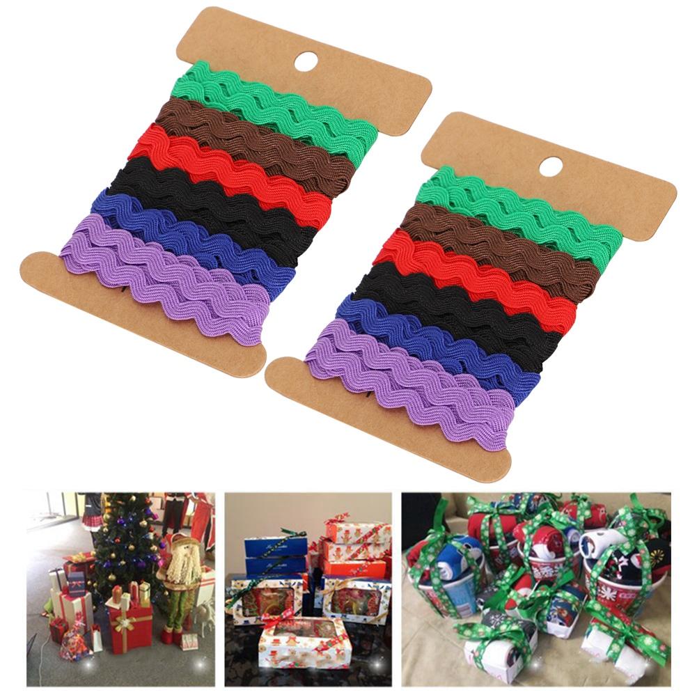 2Pcs Color Zigzag Ribbon DIY Hand Made Material Cloth Hair Accessories Sewing Decoration 8mm