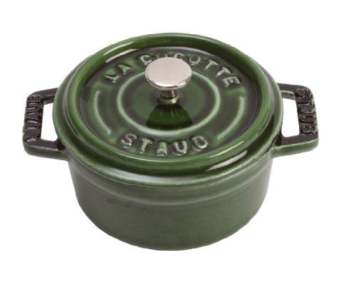 

Staub La Cocotte Round 40509-804 Mini Pico Cocotte Round Basil Green 40509-804 Small Two-Handed Enameled Pot