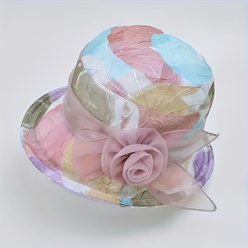 Pălărie elegantă din dantelă florală pentru femei Protecție solară perfectă pentru doamnele mature Ieșiri de primăvară până toamnă și îmbrăcăminte pe plajă