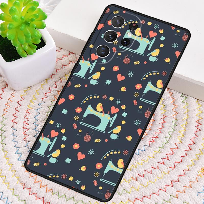 Sewing Machine Print TPU Phone Case For Samsung Galaxy Note 10 Pro S26 S25 S24 S23 S22 Ultra Plus S21 FE S20 Shockproof Cover