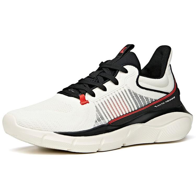 New Anta Variety Training Collection Wear Resistant Low Top Training Shoes Men's White Black 112127703-4