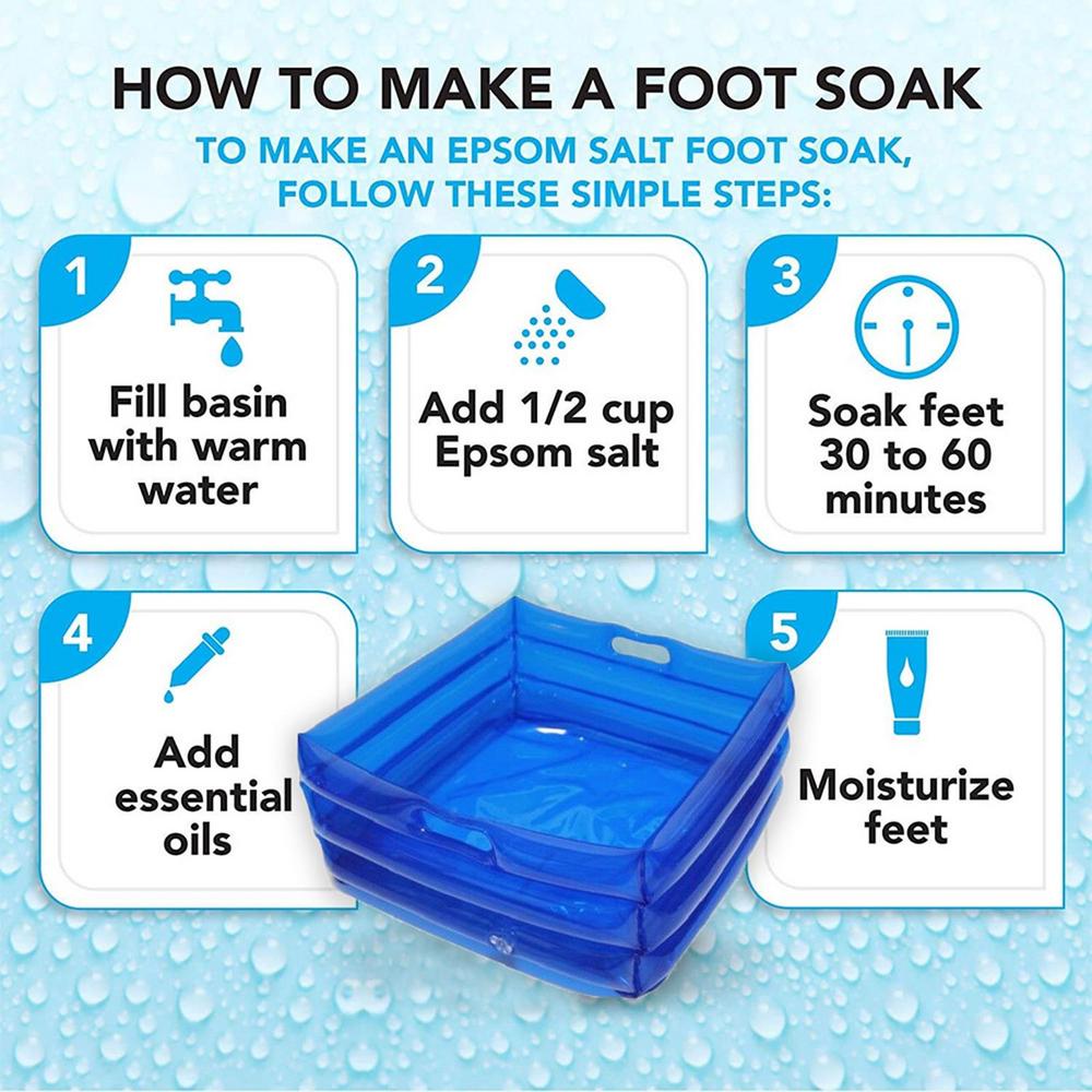 CollapsiblePool Footbath Multifunctional Inflatable Foot Wash Basin Blue Foot Bath For Home Portable Wash Basin Pool Accessory