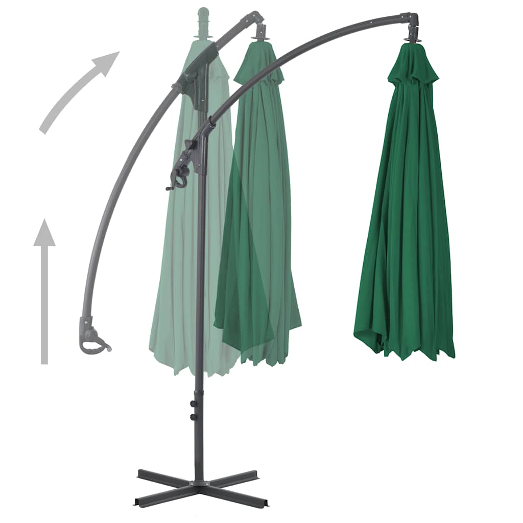 Cantilever Umbrella with Steel Mast 300 cm Green