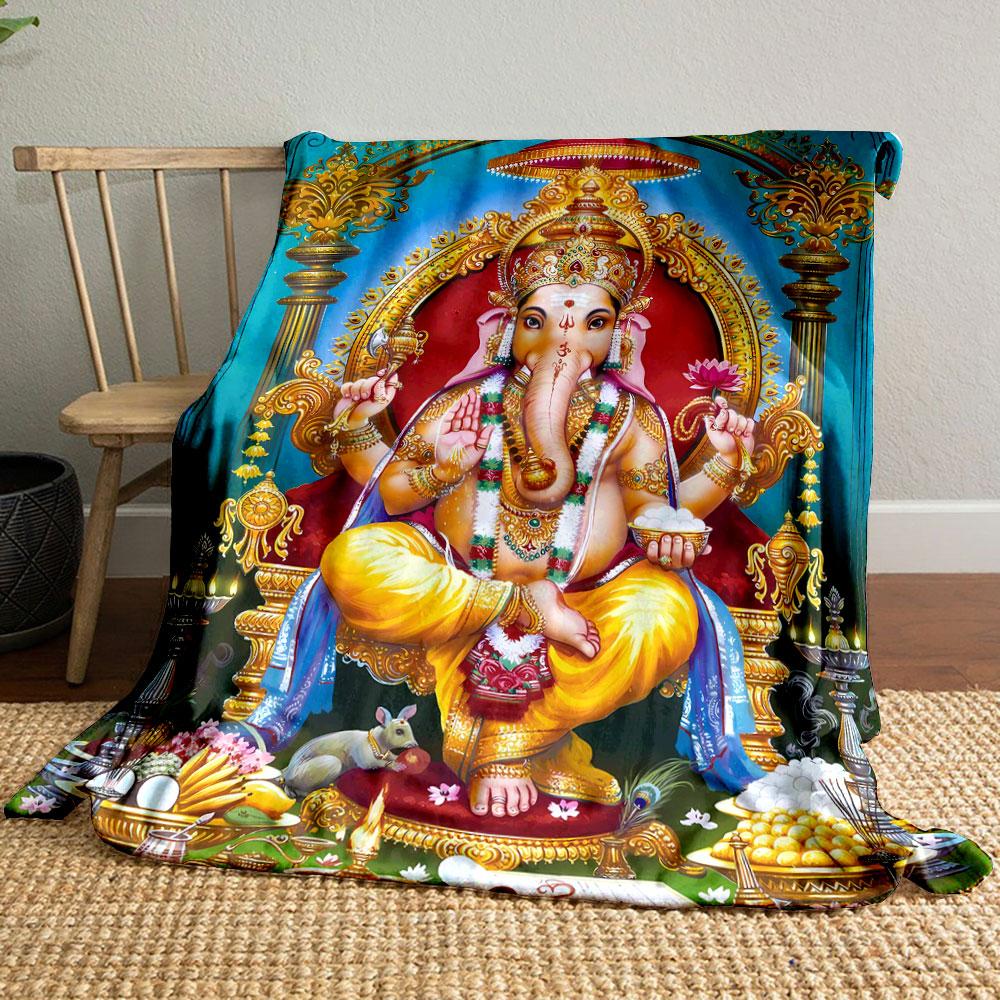 

Hindu Deity Ornate Throne Blanket bedroom Blanket for Livingroom Couch lunch break Soft throw for Friend s festival Gift 80cm x 120cm
