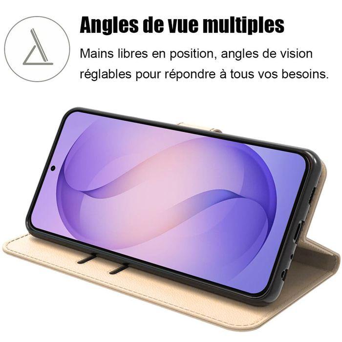 Coque Hybride - BOOLING - pour Samsung Galaxy S26 Plus - Cuir Synthétique Antichoc Doré - 2 Vitres