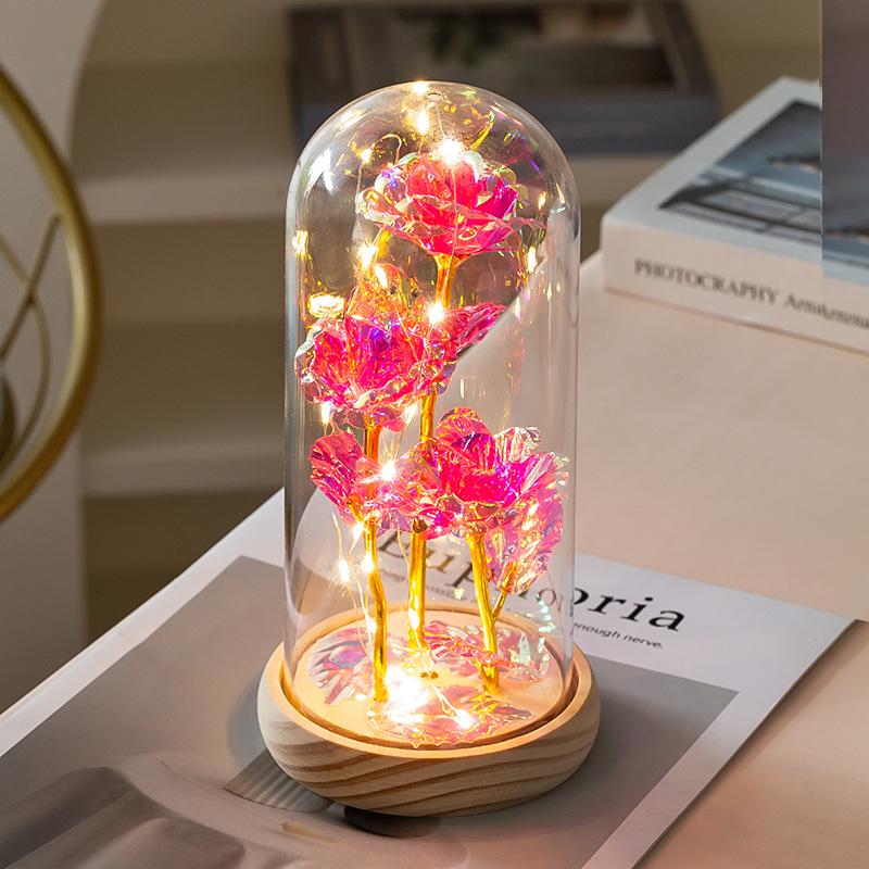 LED Luminous Rose Flowers in Glass Cover - Perfect Gift for Mother's Day, Valentine's Day, and Christmas