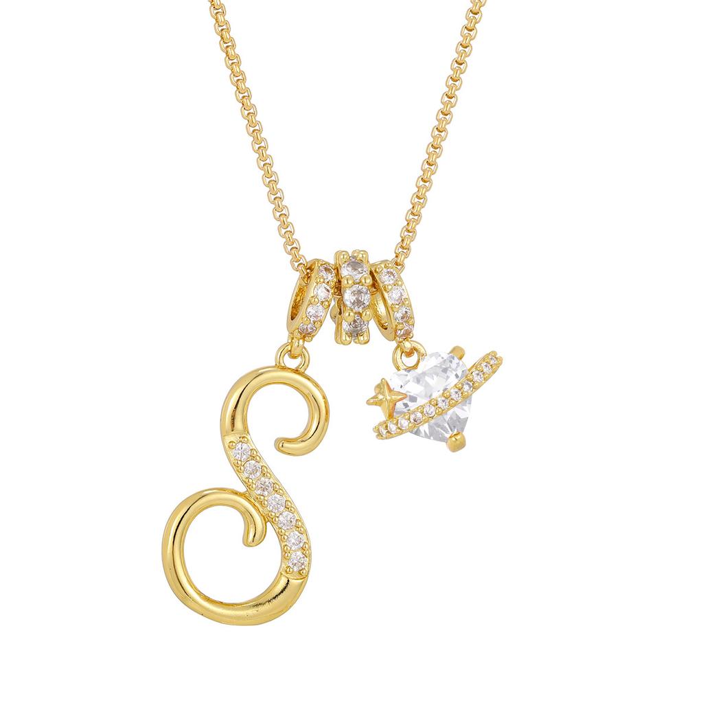 Cross-border necklace dopamine 26 English letter necklace girl light luxury niche high-end Amazon pendant jewelry