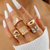 Ring Set, Personalized Glossy Diamond Design Ring, Irregular Index Finger Ring for Women